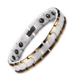 Relationship Bracelet For Women Ceramic Alert With Magnet Healthy Hand Chain Gold Colour Bangle9953482