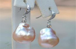 Dangle Chandelier 1014mm Huge Pink Baroque South Sea Pearl Earring Jewelry Irregular Temperament FineDangle DangleDangle4895675