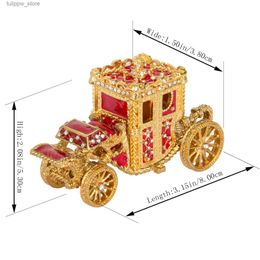 Decorative Objects Figurines QIFU New Arrival Handicraft Royal Small Carriage Trinket Box for DecorationL240306