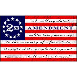 Banner Flags 3X5 Ft Well Defend 2Nd Second Amendment 1791 Vintage American Flag Polyester Brass Grommets Patriotic Decor Wall Art Cave Dhmk3