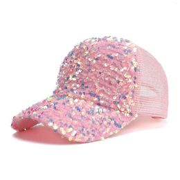 Ball Caps Adult Sequined Baseball Cap For Women And Men Breathable Sequins Beach Hip Sun Hat Summer Hop