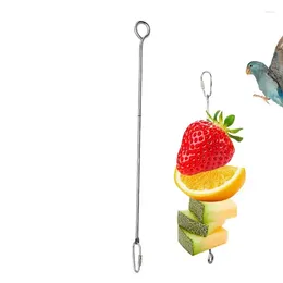 Other Bird Supplies Parrot Food Skewer Stainless Steel Cage Feeder Fruit Vegetable Stick Holder Foraging To