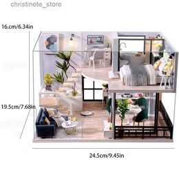 Architecture/DIY House Doll House Kit 3D Wooden Mini Doll House Assembly Building with Furniture Kit Toys Childrens Birthday Gift DIY Handmade 3D Jigs