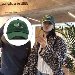 dghate baseball cap Beanies EMIS Baseball Cap Special-interest Design Letter Embroidery Men and Women Song Hye Gyo Wearing Peaked