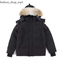 High Quality Mens Down Canada Jacket Jacket Big Wolf Fur Overcoat Clothing Style Winter Outerwear Outdoor Parka Canada 597