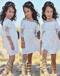 Lace Girl Clothing Princess Dress Kid Baby Party Wedding Pageant Formal Mini Cute White Dresses Clothes Baby Girls5792628