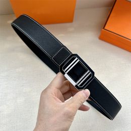 Genuine Leather Belts For Mens Luxury Belt Women Silver Buckle Designer Belt Width 38mm Fashion Waistband High Quality Jeans Belts Ceinture