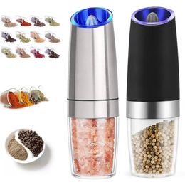 Gravity Electric Pepper and Salt Grinder Pepper Mills Automatic Spice Grinder Seasoning Bottle Food Mills Adjustable Coarseness 240304