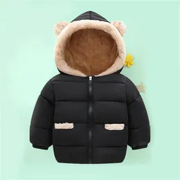 Down Coat Kids Padded Jacket Toddler Baby Unisex Patchwork Spring Winter Cute Hooded Outwear Clothes