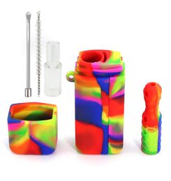 2022 New Cigarette Cases InOutdoor Product Whole 420 Portable Silicone Dugout Hitter Pipe for Smoking Shop With Dabber To9610726