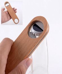 Wood Flat Beer Bottle Opener Vintage Wooden Handle Bar Kitchen Wine Beer Openers For Party Opener supplies KKA77791443037