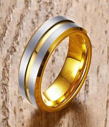 Wedding Rings Design Tungsten For Men GoldColor Fashion Men39s Jewelry Blue Male Boyfriend Anniversary Gift Support Engrave 8m7747432