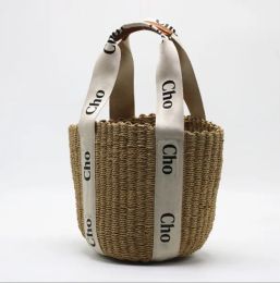 big bag designer fashion mifuko woody l size raffia tote bag men and women handbag woven leather bucket bags with letters summer a3