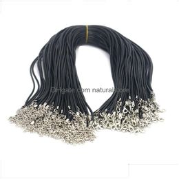 Chains 100Pcs/Lot Black Wax Leather Snake Chains Necklace For Women 18-24 Inch Cord String Rope Wire Chain Diy Fashion Jewellery In Bk D Dhziw