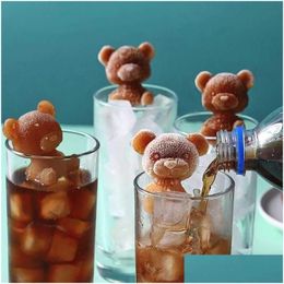 Ice Cream Tools Sile Mold Bear Shape Cube Maker Chocolate Cake Mod Candy Dough For Coffee Milk Tea Whiskey Droppshi Drop Delivery Dhrfp