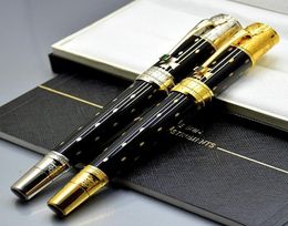 Limited edition Elizabeth Pen High quality Black Metal Golden Silver engrave Rollerball pen Fountain pens Writing office supplies 6310743