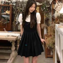 Dress Short Sleeve Dress Women Summer Puffsleeve Mini Trendy Korean Style Holiday Streetwear Sundress Girls Cute Simple Allmatch New