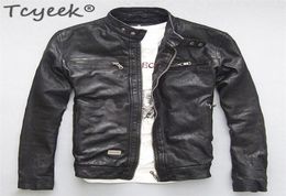 Men039s Jackets Tcyeek Men039s Genuine Leather Jacket Men Real Sheep Goat Black Brown Male Bomber Motorcycle Jackets Spring 6902888