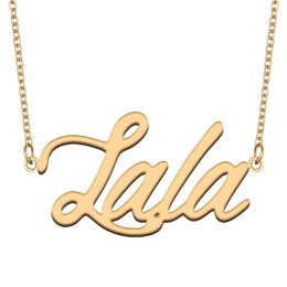 Lala name necklaces pendant Custom Personalised for women girls children best friends Mothers Gifts 18k gold plated Stainless steel