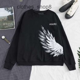 Chao Amirs Hoodie Sweatshirt Brand Sweat Winter 2024 Autumn New Peace Angel Front Back Wing Letter Printing Leisure Long Sleeve Batch HN54