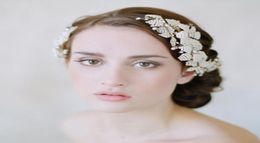 Twigs Honey Wedding Headpieces Hair Accessories Bridal Hair Comb With Pearls Rhinestones Crystals Bridal Hair Jewellery BWHP0362330847