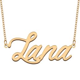 Lana name necklaces pendant Custom Personalised for women girls children best friends Mothers Gifts 18k gold plated Stainless steel