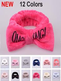 Fast Ship OMG Headbands Women Bowknot Hair band Elastic Headwraps Girls Turban Cute Hairlace Bow Hairbands for Makeup face Washing2214204