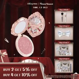 Flower Knows Strawberry Rococo Series Embossed Blush 5g Blush Powder 240228