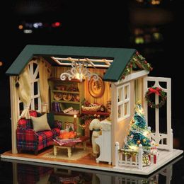 Architecture/DIY House Christmas Gifts Diy Toy Doll House Miniature Wooden Puzzle Dollhouse Toys For Children Birthday Gift Toys Holiday Time Z009