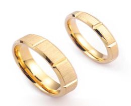 Wedding Rings Unique Gold Emery Matte Couple For Men And Women Lovers Alliance Stainless Steel Jewelry Finger Ring 6mm4mm4207280