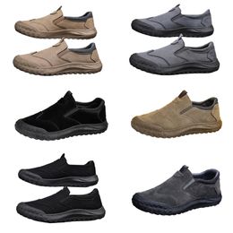 Sapatos masculinos, novo estilo de primavera, sapatos preguiçosos de um pé, sapatos confortáveis e respiráveis de proteção ao trabalho, tendência masculina, solas macias, sapatos esportivos e de lazer 44