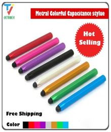 LOWEST and HIGHEST QUALITY Hexagonal metal column Capacitive Touch Pen Stylus For iPhone sumsang huawei 100pcslot5027560