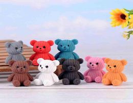 8 Pcs Cute Bear Miniature Fairy Easter Animal Garden Figurines Cake Decoration Micro Landscape Bonsai Figurine Resin Crafts C02202388784