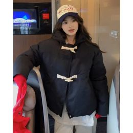 Jackets Black Down Jacket Women Coat Hooded Streetwear Fashion American Style Duck Down Feather Female Hooded Winter Short Outwear