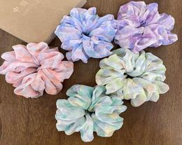 Floral Soft Hair Scrunchies Warm Elastic Hairband Women Girls Ponytail Holder Rubber Band Hair Accessories5507130