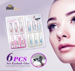 Doradosun 6 Pcs Fack Eyelsh Glue Makeup Adhesive False Eyelash Glue Clearwhite Darkblack Waterproof Eye Lash Cosmetic Tools2999206