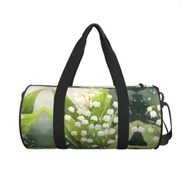 Duffel Bags Travel Bag Lily Flower Printing Gym Plant Portable Sports Large Capacity Training Handbag Retro Fitness For Couple