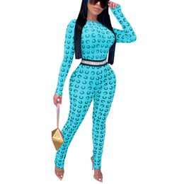 Designer women's clothing New Fashionable Nightclub Mesh Perspective jumpsuit Step pants Leisure sports Ladies suits Clothes Sexy Moon Print TopPP5A