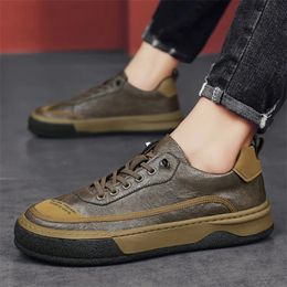 Handmade Leather Casual Oxford Shoes Outdoor Design Sneakers Man's Comfortable Leather Shoes Men Fashion Driving Shoes 240304