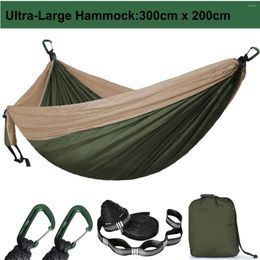 Camp Furniture Outdoor Portable Hammock 2-3 Person Solid Colour Parachute Camping Survival Garden Swing Leisure Travel