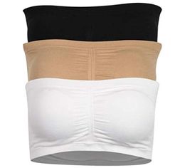 Women039s Bandeau Bra Strapless Basic Layer Tube Top Padded Seamless Comfort Bra 3 Colours whiteblackbeige8577122