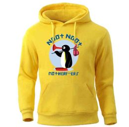 Funny Penguin Noot Mother Runaway Men Brand Hoodies Sweatshirt Autumn Winter Crewneck Round Collar Pullover Streetwear Tracksuit H4380530