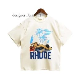 Rhude Luxury Brand Rhude Shirt Men T Shirts Designer T Shirt Men Shorts Print White Black S M L Xl Street Cotton Fashion Trend Brands 9533