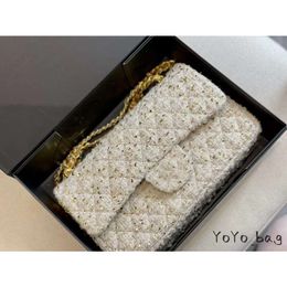 Fashion Tweed Fashion Double Flap Bag Mattilas Chain Cross Shoulder Famous Classic Designer Quilted Handbag