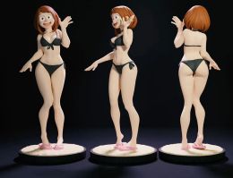 Swimwear 1/24 75mm 1/18 100mm Resin Model Kits Swimsuit Cartoon Girl Figure Unpainted No Color Rw307