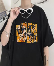 Anime Haikyuu Oversized Tshirts Men Clothing Female Harajuku Japanese Manga Man039s Tops Unisex Punk Loose Cool Hip hop T shir1605552