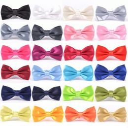 35 Colors Fashion Bow Ties For Men Bow tie Classic Solid Color Wedding Party Red Black White Green Butterfly Cravat Brand285w
