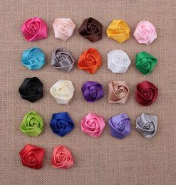 Baby Girls Satin Ribbon Multilayers 3D Fabric Rose Flowers For headbands corsage Kid DIY Christmas Hair Styling Accessories 22 col9380946