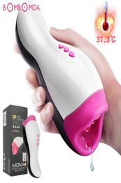 Masturbators Blowjob Male Masturbator Vibrator Penis Sex Toy For Men Heating Automatic Oral Delay Trainer Cup Machine3021119