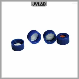 Blue Open-topped Polypropylene Cap Red PTFE/White Silicone Septa 9 Mm For Chromatography Vial Cover 1.5/2 Ml Pack Of 100